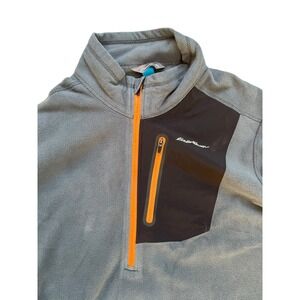 Eddie‎ Bauer First Ascent Gray Fleece 1/4 Zip Pullover Long Sleeve Top, XLT